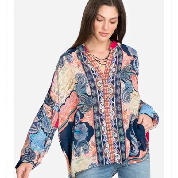 Johnny Was Onda Button Down Shirt Size Small - Picture 2 of 7